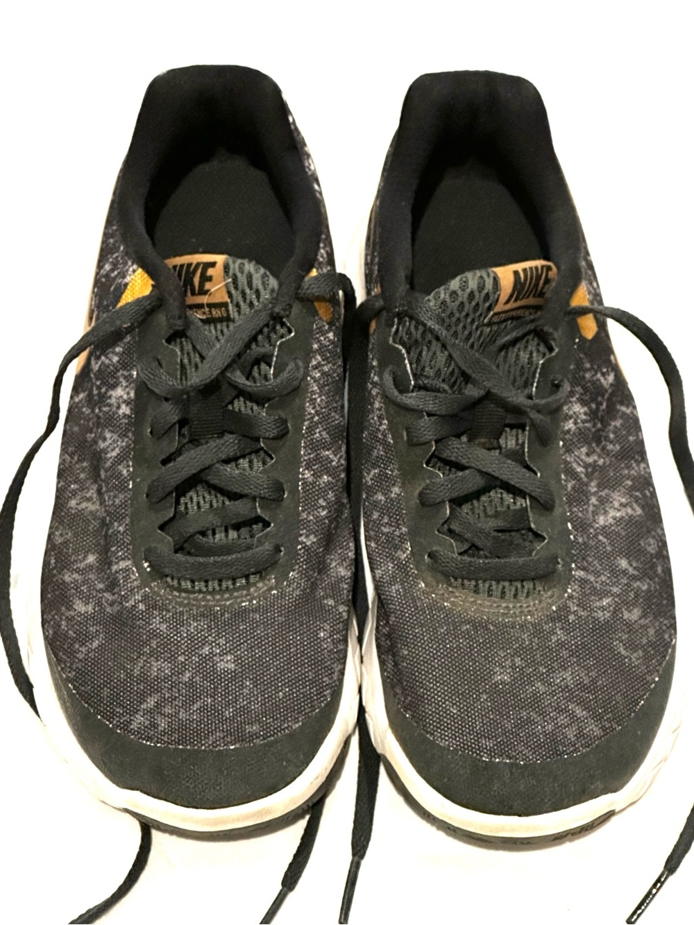NIKE Patterned Mesh Sneakers with Gold Logo